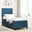 Box spring seng med madras Mørk blå 100 x 200 cm Fløjl