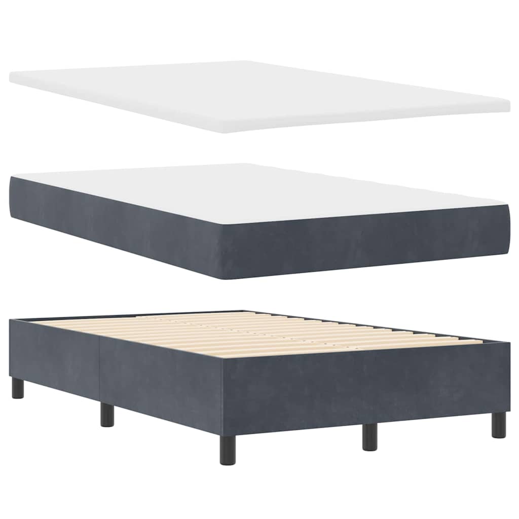 Box spring seng med madras Mørkegrå 120 x 200 cm Fløjl