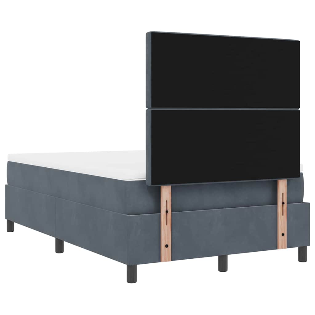 Box spring seng med madras Mørkegrå 120 x 200 cm Fløjl