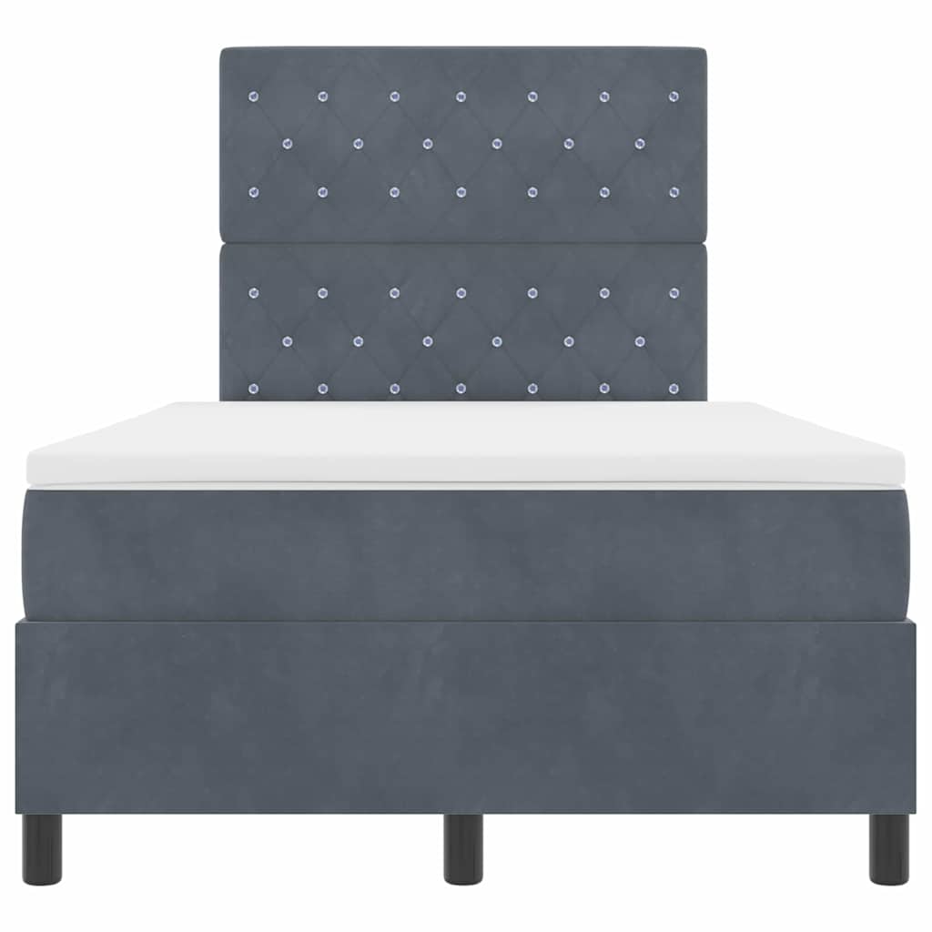 Box spring seng med madras Mørkegrå 120 x 200 cm Fløjl