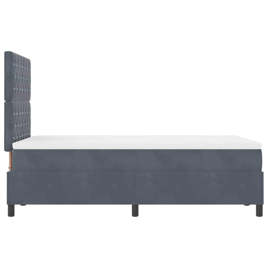 Box spring seng med madras Mørkegrå 120 x 200 cm Fløjl