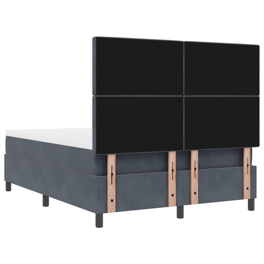 Box spring seng med madras Mørkegrå 140 x 200 cm Fløjl