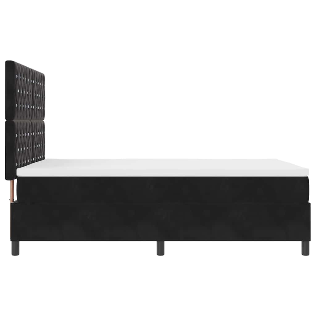 Box spring seng med madras Sort 140 x 200 cm Fløjl