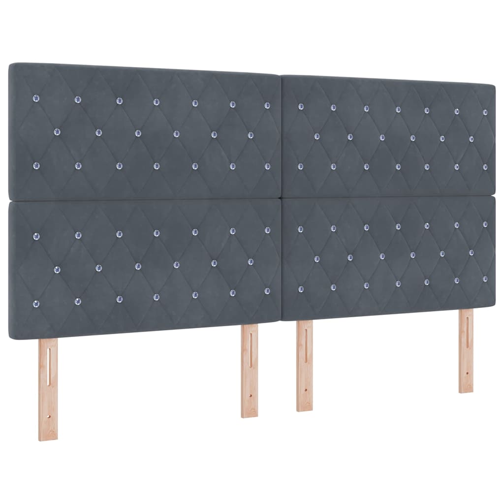 Box spring seng med madras Mørkegrå 180 x 200 cm Fløjl