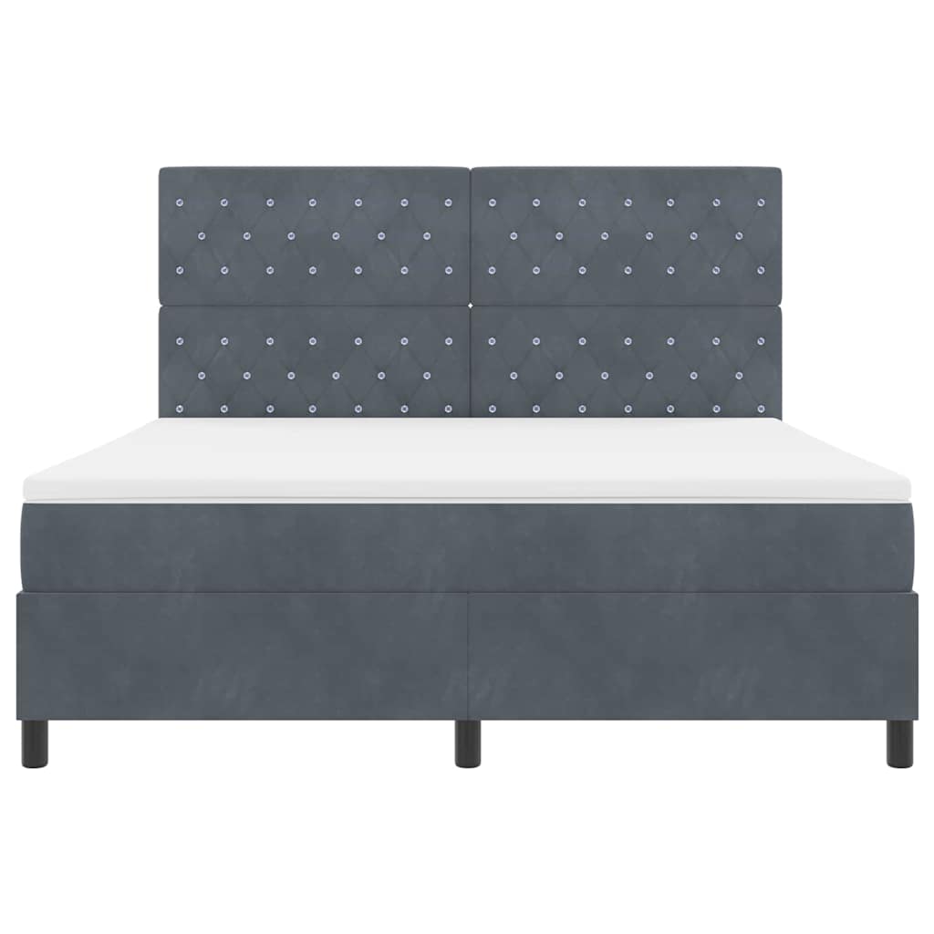 Box spring seng med madras Mørkegrå 180 x 200 cm Fløjl