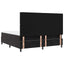 Box spring seng med madras Sort 180 x 200 cm Fløjl