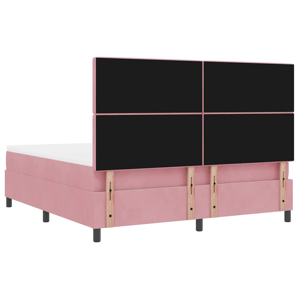 Box spring seng med madras Lyserød 180 x 200 cm Fløjl