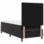 Box spring seng med hovedgærde Sort 80 x 200 cm Fløjl