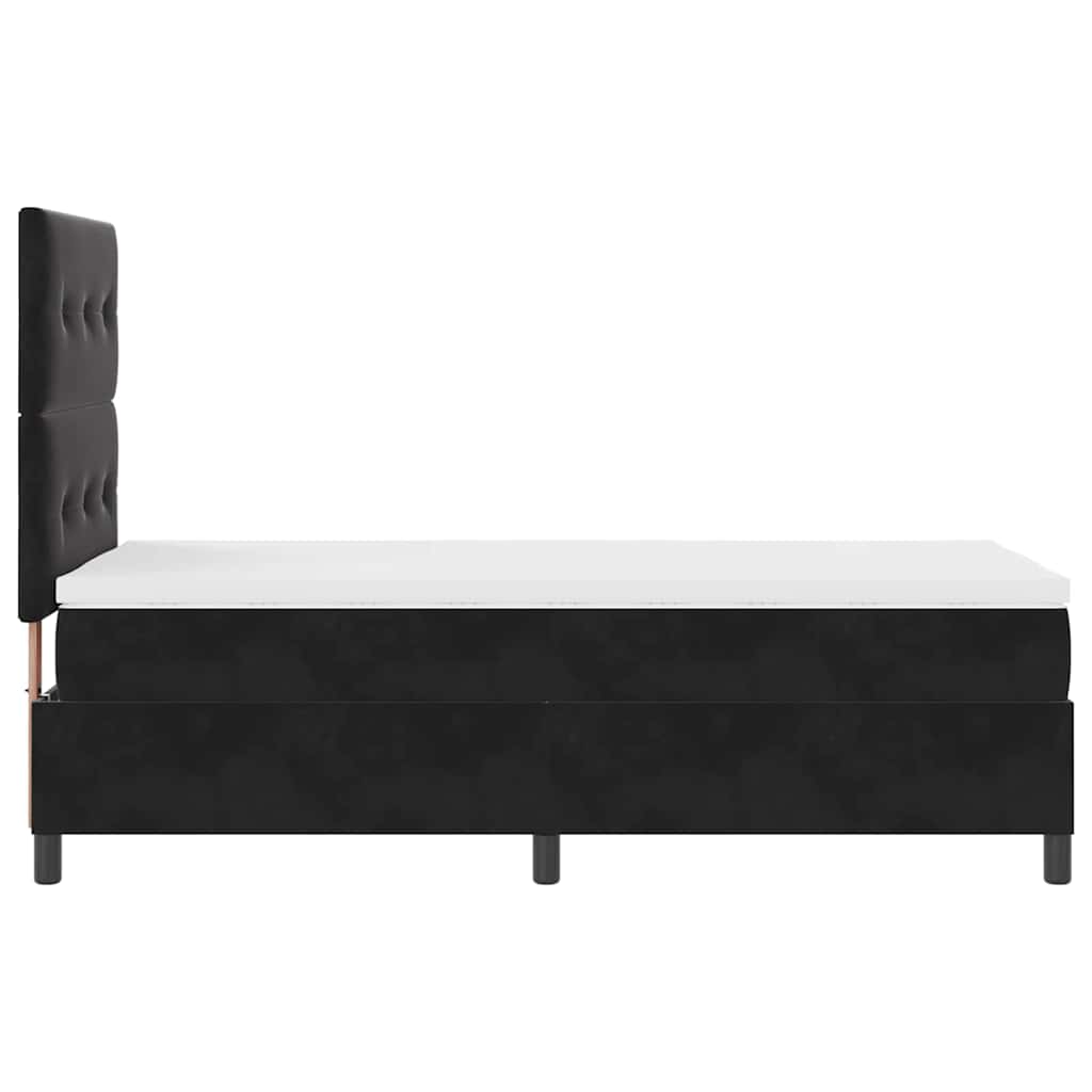 Box spring seng med hovedgærde Sort 80 x 200 cm Fløjl
