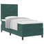 Box spring seng med hovedgærde Mørkegrøn 80 x 200 cm Fløjl