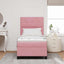 Box spring seng med hovedgærde Lyserød 90 x 190 cm Fløjl