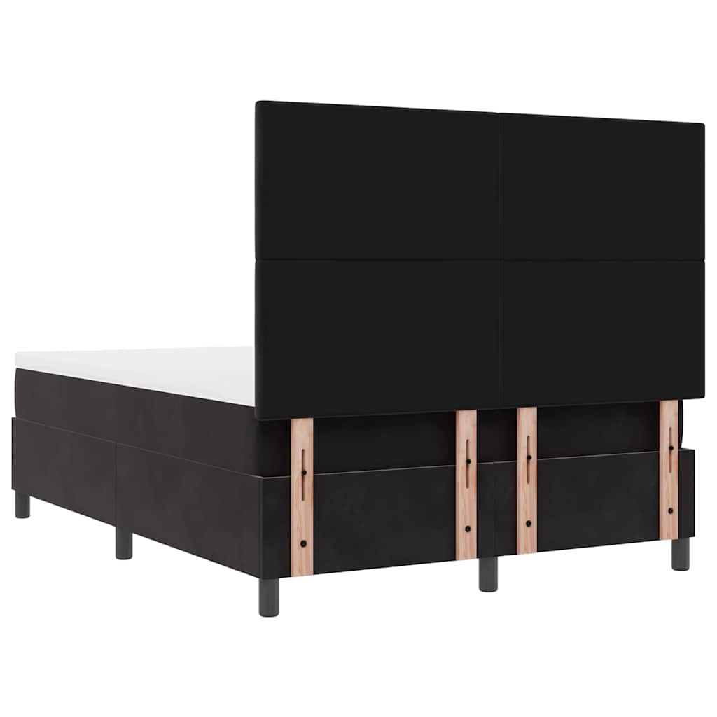 Box spring seng med hovedgærde Sort 160 x 200 cm Fløjl