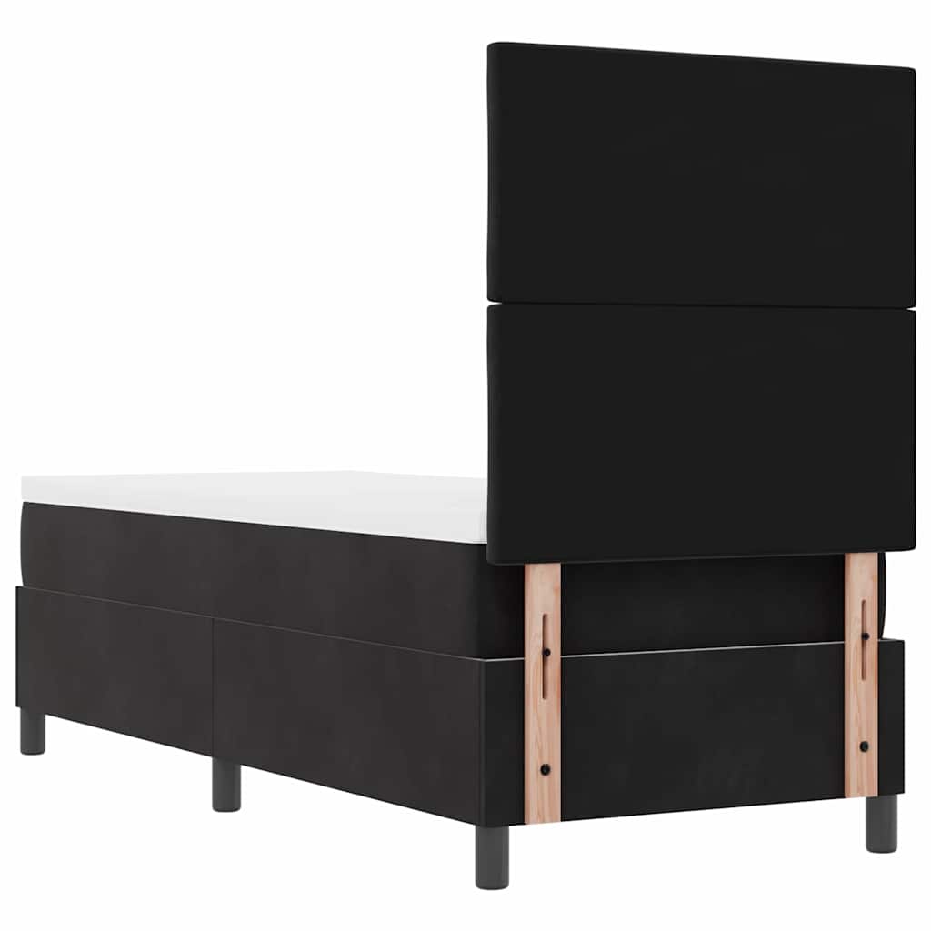 Box spring seng med hovedgærde Sort 80 x 200 cm Fløjl