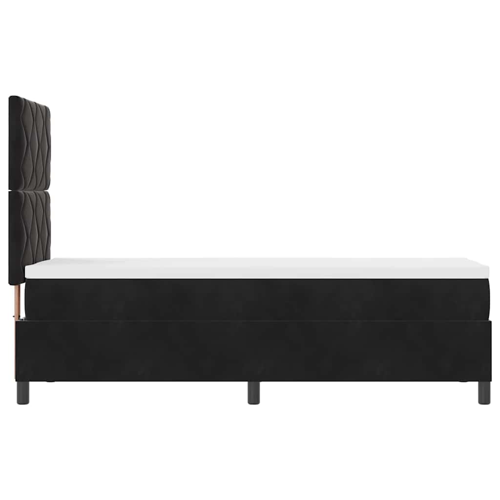 Box spring seng med hovedgærde Sort 80 x 200 cm Fløjl