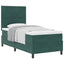 Box spring seng med hovedgærde Mørkegrøn 90 x 190 cm Fløjl