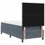 Box spring seng med hovedgærde Mørkegrå 90 x 200 cm Fløjl