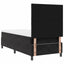Box spring seng med hovedgærde Sort 100 x 200 cm Fløjl
