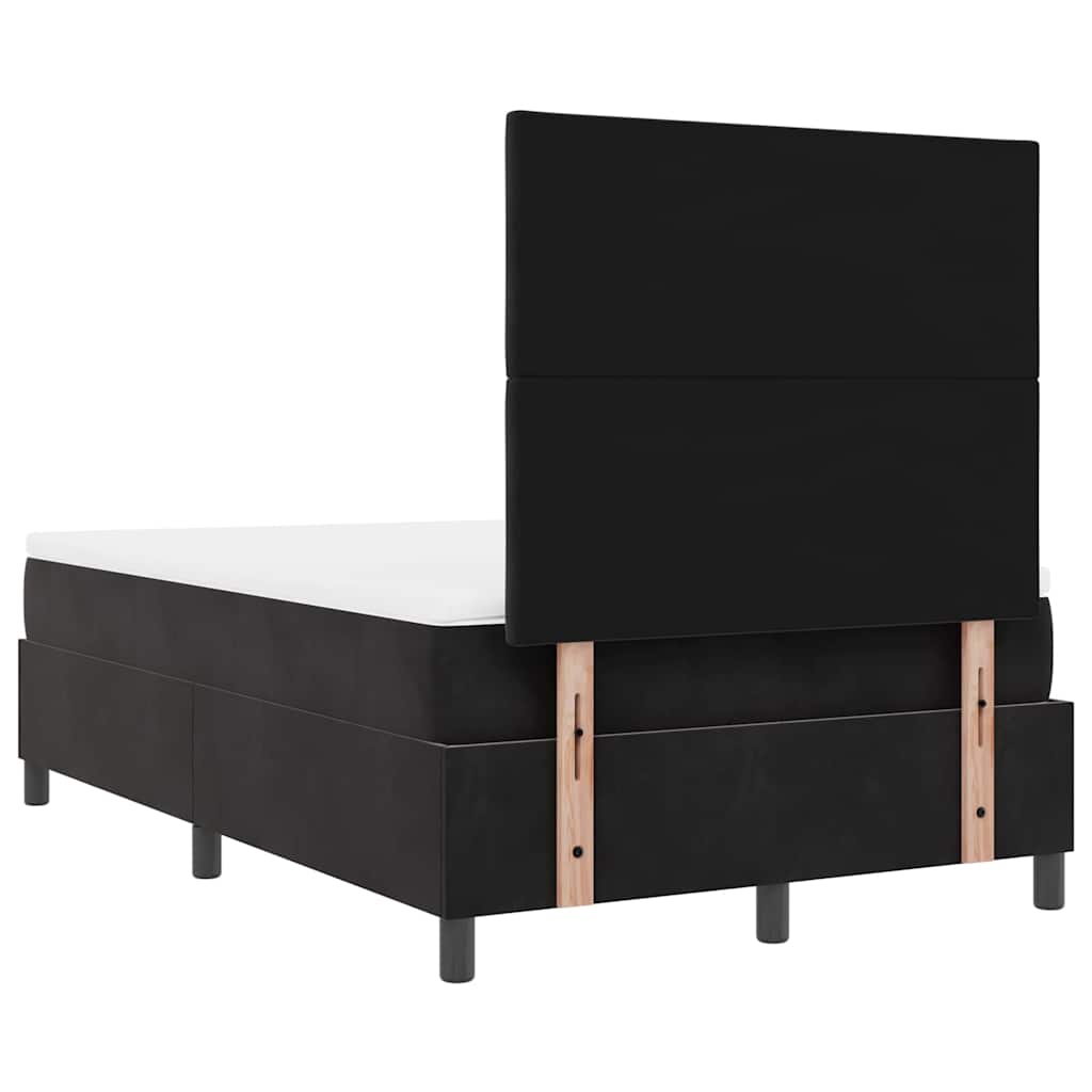 Box spring seng med hovedgærde Sort 120 x 190 cm Fløjl
