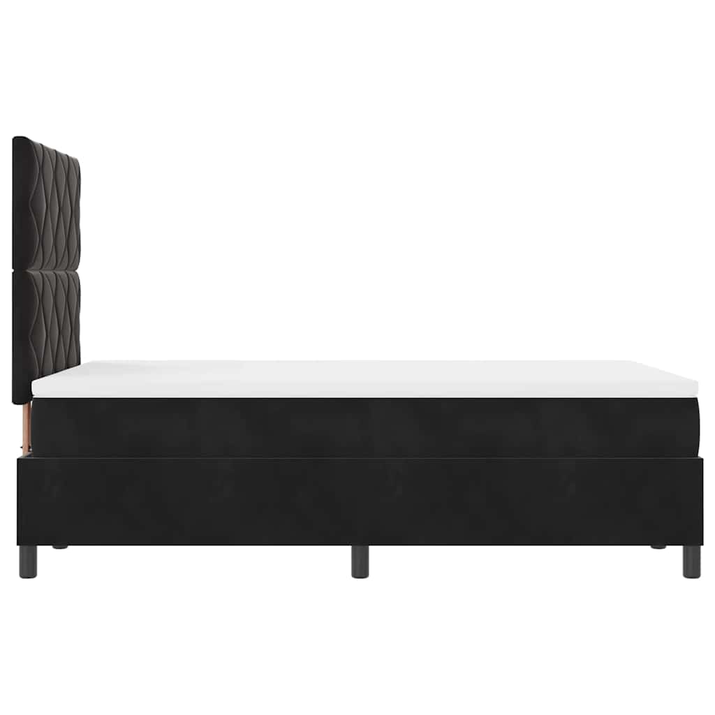 Box spring seng med hovedgærde Sort 120 x 190 cm Fløjl