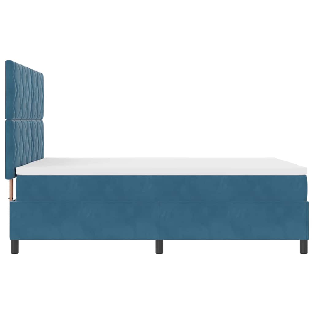 Box spring seng med hovedgærde Mørk blå 140 x 190 cm Fløjl