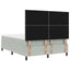 Box spring seng med hovedgærde Lysegrå 160 x 200 cm Fløjl