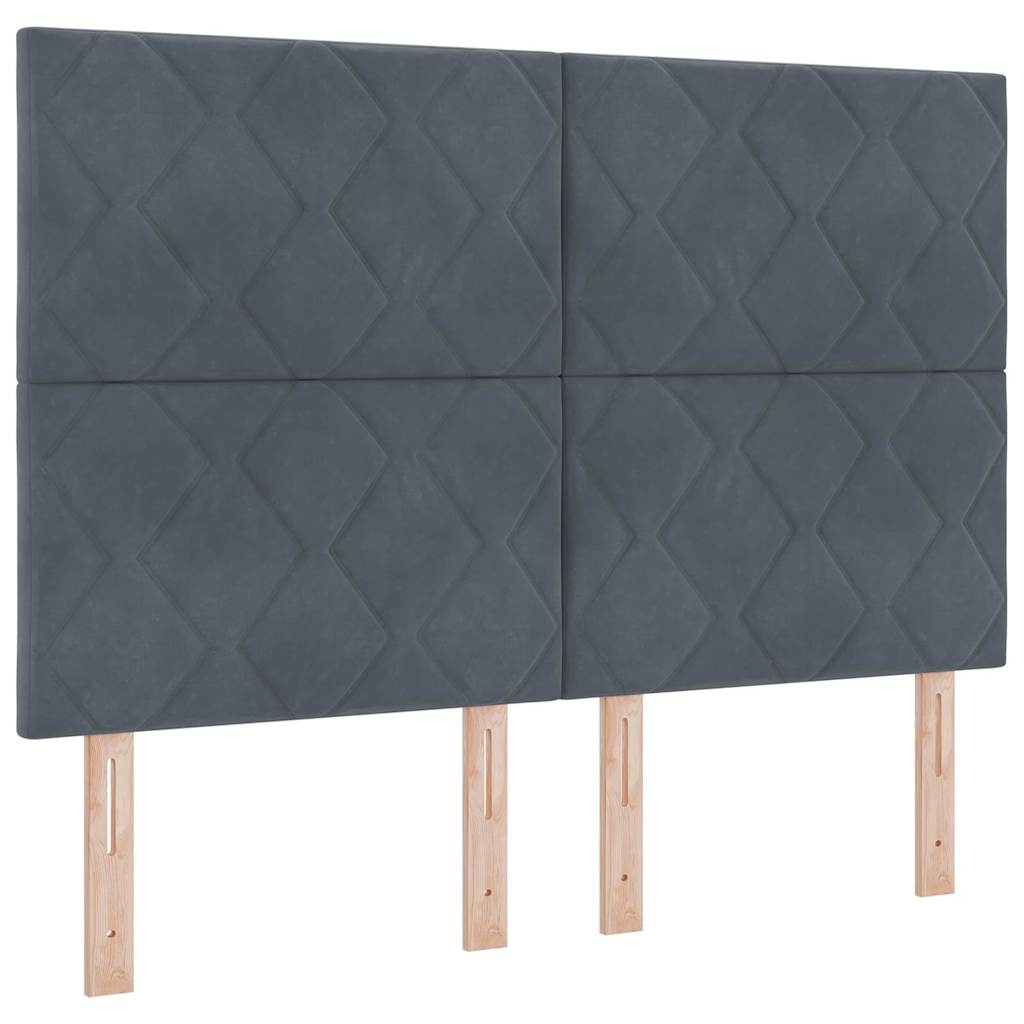 Box spring seng med hovedgærde Mørkegrå 160 x 200 cm Fløjl