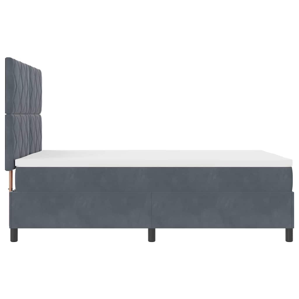 Box spring seng med hovedgærde Mørkegrå 160 x 200 cm Fløjl