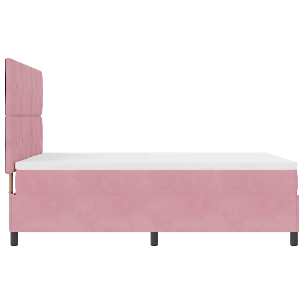 Box spring seng med hovedgærde Lyserød 160 x 200 cm Fløjl