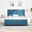 Box spring seng med hovedgærde Mørk blå 180 x 200 cm Fløjl