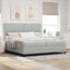 Box spring seng med hovedgærde Lysegrå 200 x 200 cm Fløjl