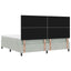 Box spring seng med hovedgærde Lysegrå 200 x 200 cm Fløjl