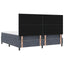 Box spring seng med hovedgærde Mørkegrå 200 x 200 cm Fløjl