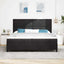 Box spring seng med hovedgærde Sort 200 x 200 cm Fløjl