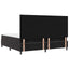 Box spring seng med hovedgærde Sort 200 x 200 cm Fløjl