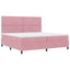 Box spring seng med hovedgærde Lyserød 200 x 200 cm Fløjl