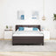 Box spring seng med hovedgærde Mørk Brun 140 x 200 cm Stof