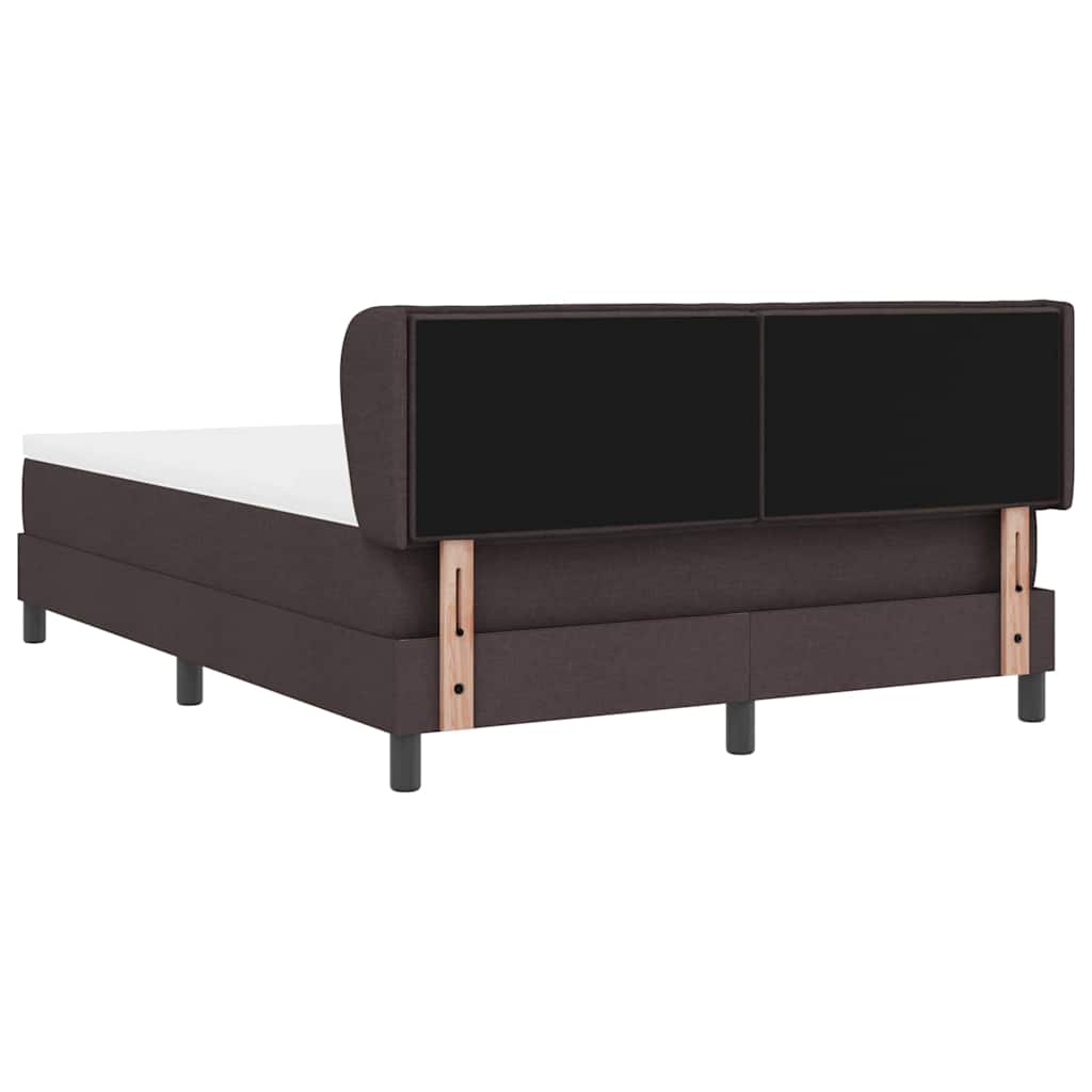 Box spring seng med hovedgærde Mørk Brun 140 x 200 cm Stof
