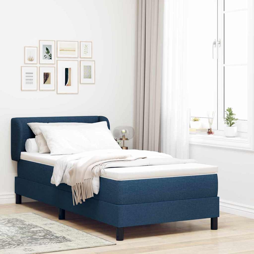 Box spring seng med hovedgærde Blå 80 x 200 cm Stof