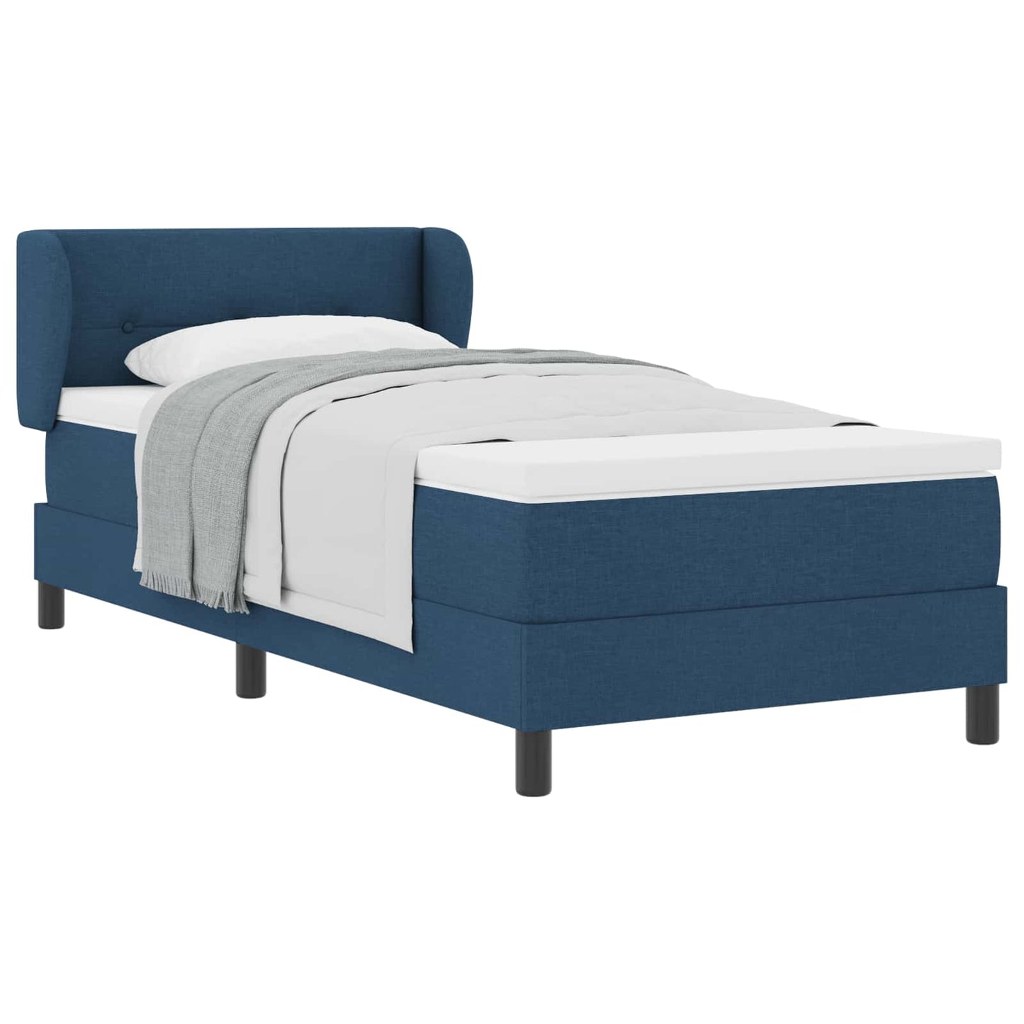Box spring seng med hovedgærde Blå 80 x 200 cm Stof