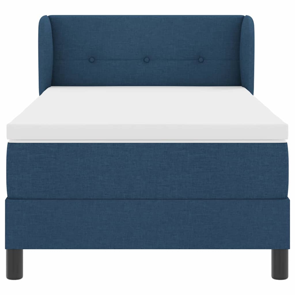 Box spring seng med hovedgærde Blå 80 x 200 cm Stof