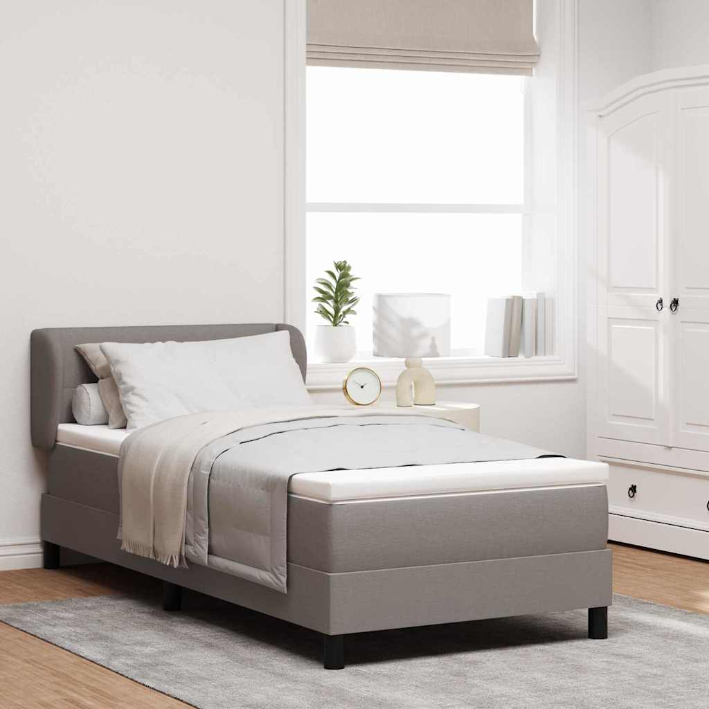 Box spring seng med hovedgærde Gråbrun 90 x 190 cm Stof