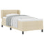 Box spring seng med hovedgærde Creme 90 x 200 cm Stof