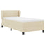 Box spring seng med hovedgærde Creme 90 x 200 cm Stof