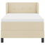 Box spring seng med hovedgærde Creme 90 x 200 cm Stof