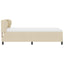 Box spring seng med hovedgærde Creme 90 x 200 cm Stof