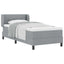 Box spring seng med hovedgærde Lysegrå 100 x 200 cm Stof