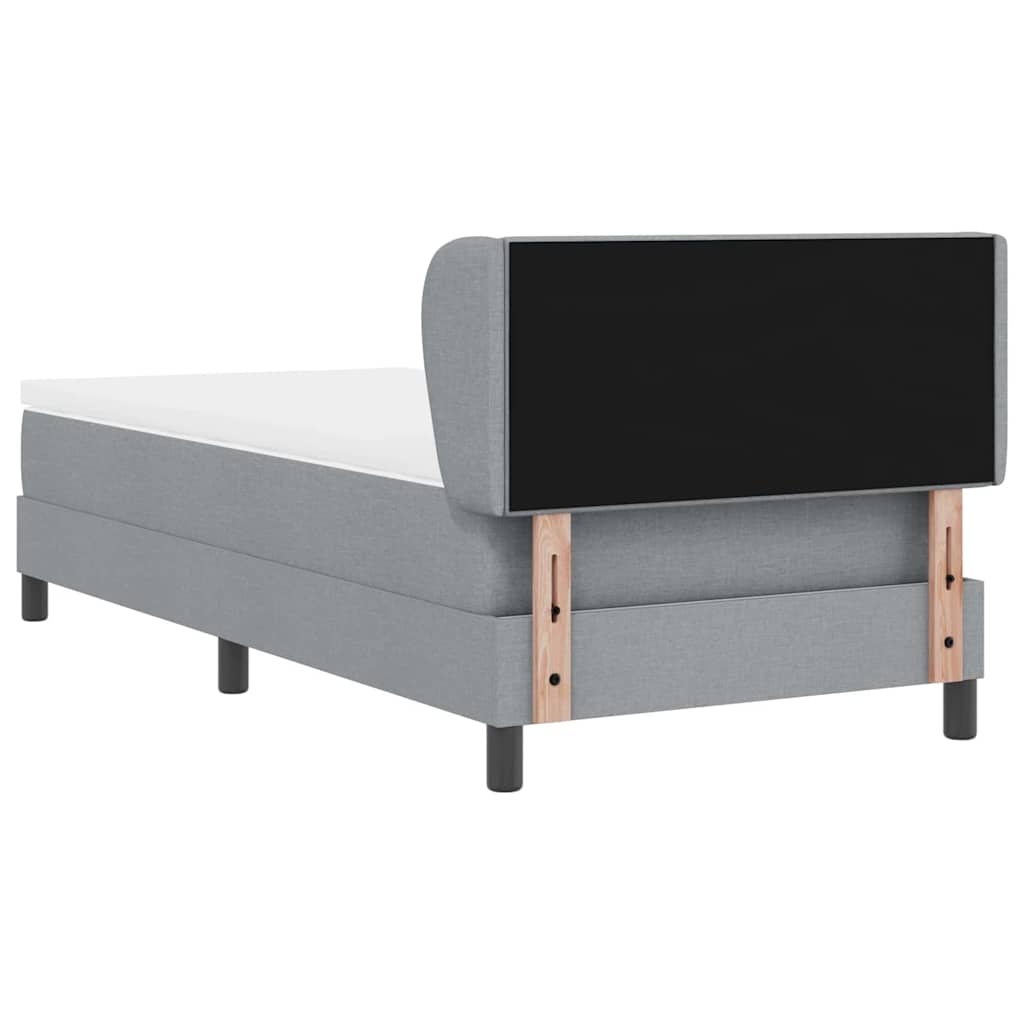 Box spring seng med hovedgærde Lysegrå 100 x 200 cm Stof