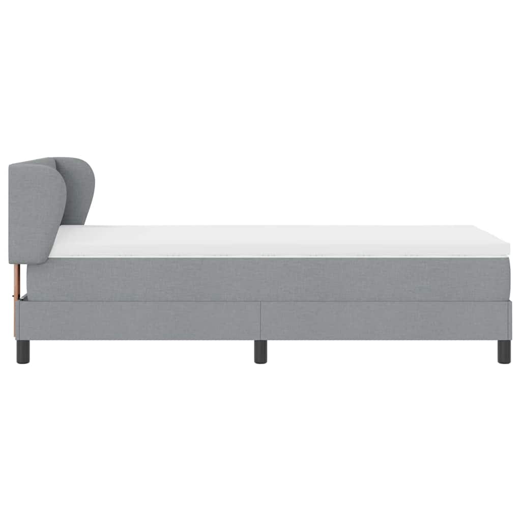 Box spring seng med hovedgærde Lysegrå 100 x 200 cm Stof
