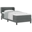 Box spring seng med hovedgærde Mørkegrå 100 x 200 cm Stof