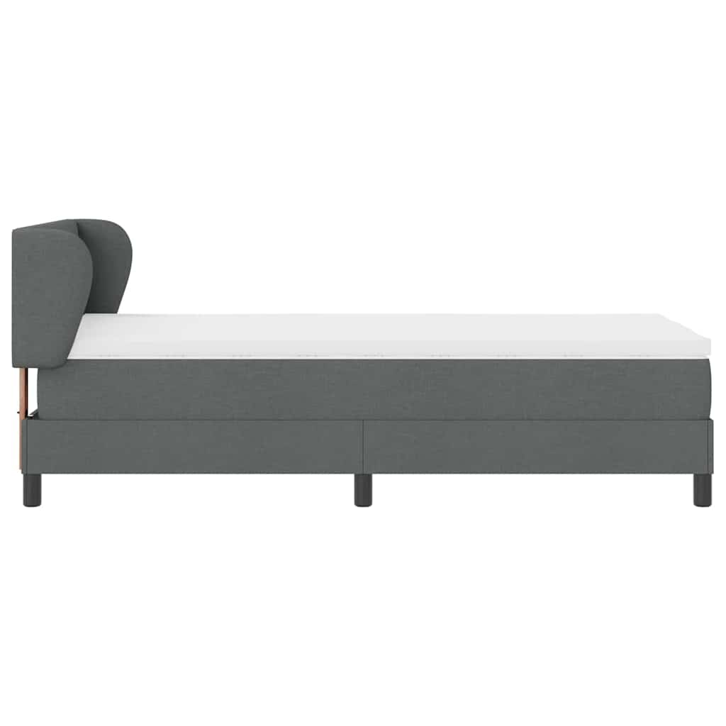 Box spring seng med hovedgærde Mørkegrå 100 x 200 cm Stof
